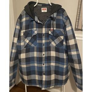 Wrangler Hooded Flannel Quilt Lined Jacket. Size 2Xlg. Causal Or Work Wear